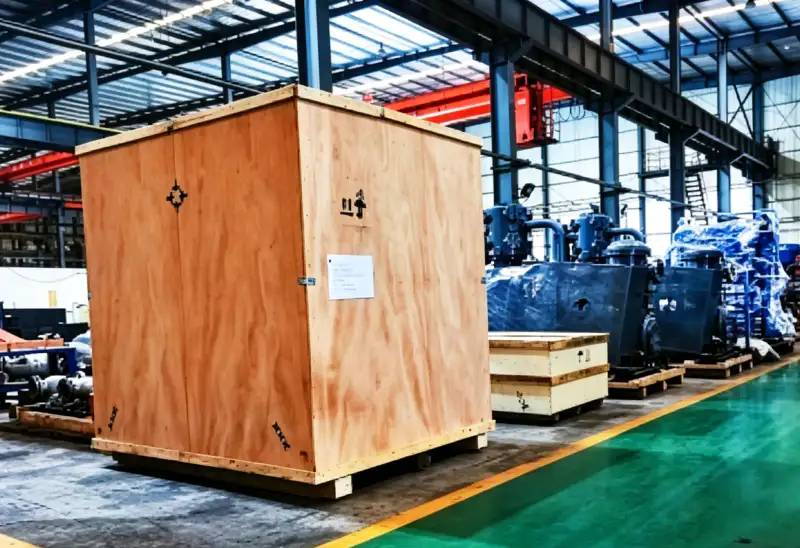 Compressor Unit Secured on Transport Vehicle